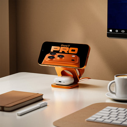 X40 Turbo Qi2.2 Certified 25W 3-in-1 MagSafe Foldable Wireless Charging Stand  - Cosmic Orange