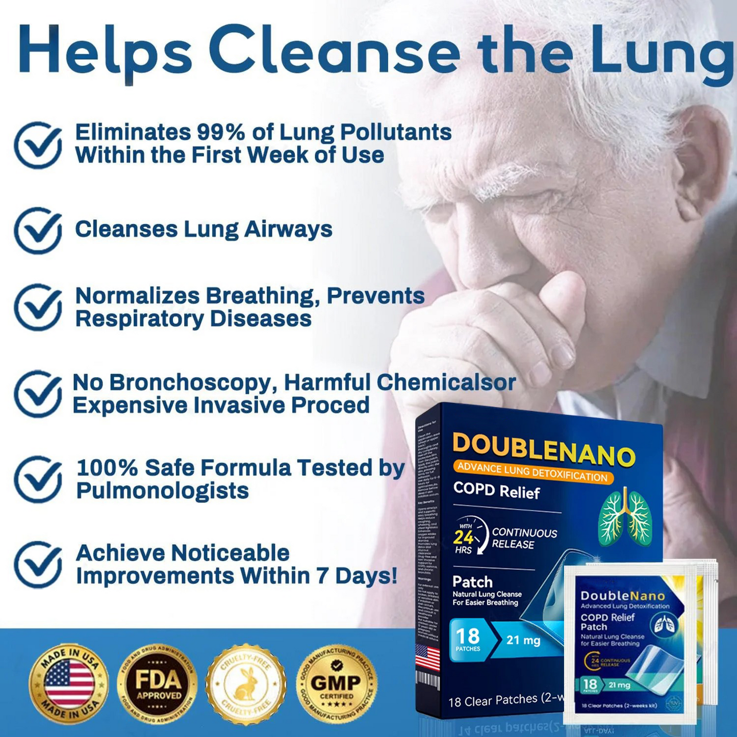 FDA Approved  DoubleNano COPD Relief Patch (💝 Cough, wheezing, shortness of breath, sputum, stuffy nose, bronchitis, bronchitis, allergy symptoms, lung discomfort)