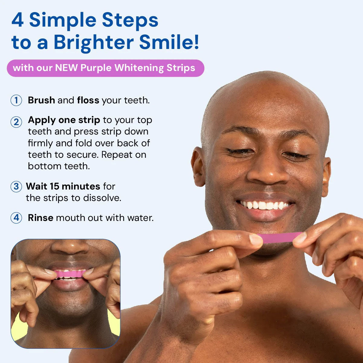 👨‍⚕️Purple Teeth Whitening Strips:Revolutionary Dissolving Diamond Series Technology with Hydroxyapatite 💎