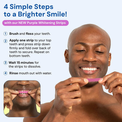 👨‍⚕️Purple Teeth Whitening Strips:Revolutionary Dissolving Diamond Series Technology with Hydroxyapatite 💎
