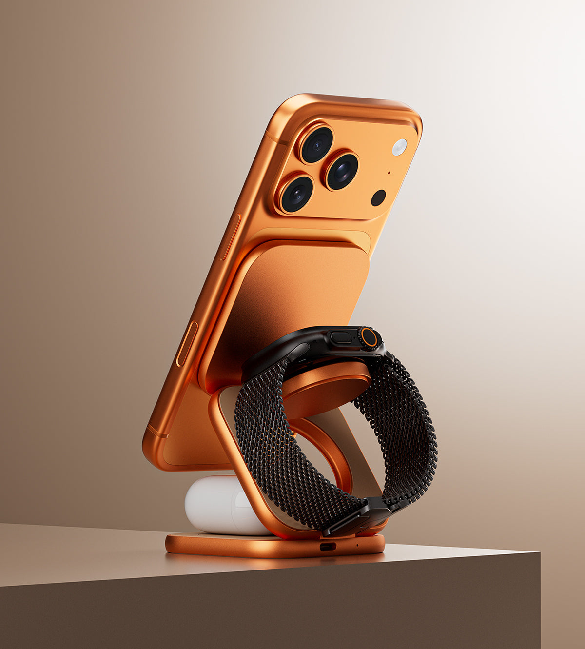 X40 Turbo Qi2.2 Certified 25W 3-in-1 MagSafe Foldable Wireless Charging Stand  - Cosmic Orange